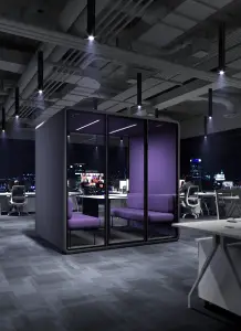 4-Person Meeting Room Pods For Offices With Soundproofing, Continuous Ventilation, And Integrated Power